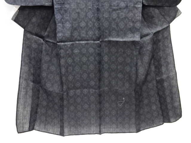 アンティーク 本場宮古上布 幾何学模様織り出し着物(材料)